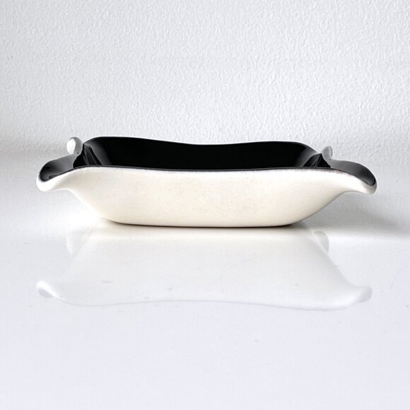 Vintage MCM Mid Century Sascha Brastoff Black Floral Ceramic Square Dish - Picture 3 of 6